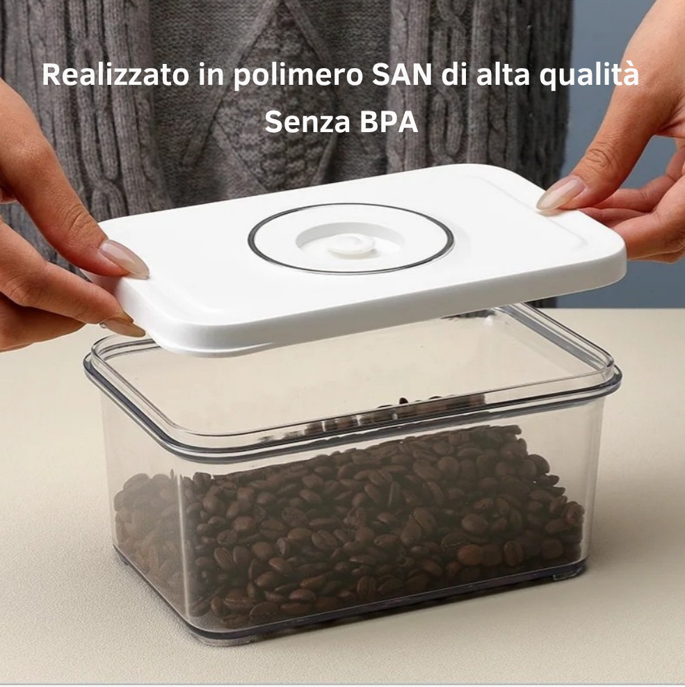 Set di 3 contenitori sottovuoto (S, M, L) realizzati in polimero SAN di alta qualità, senza BPA