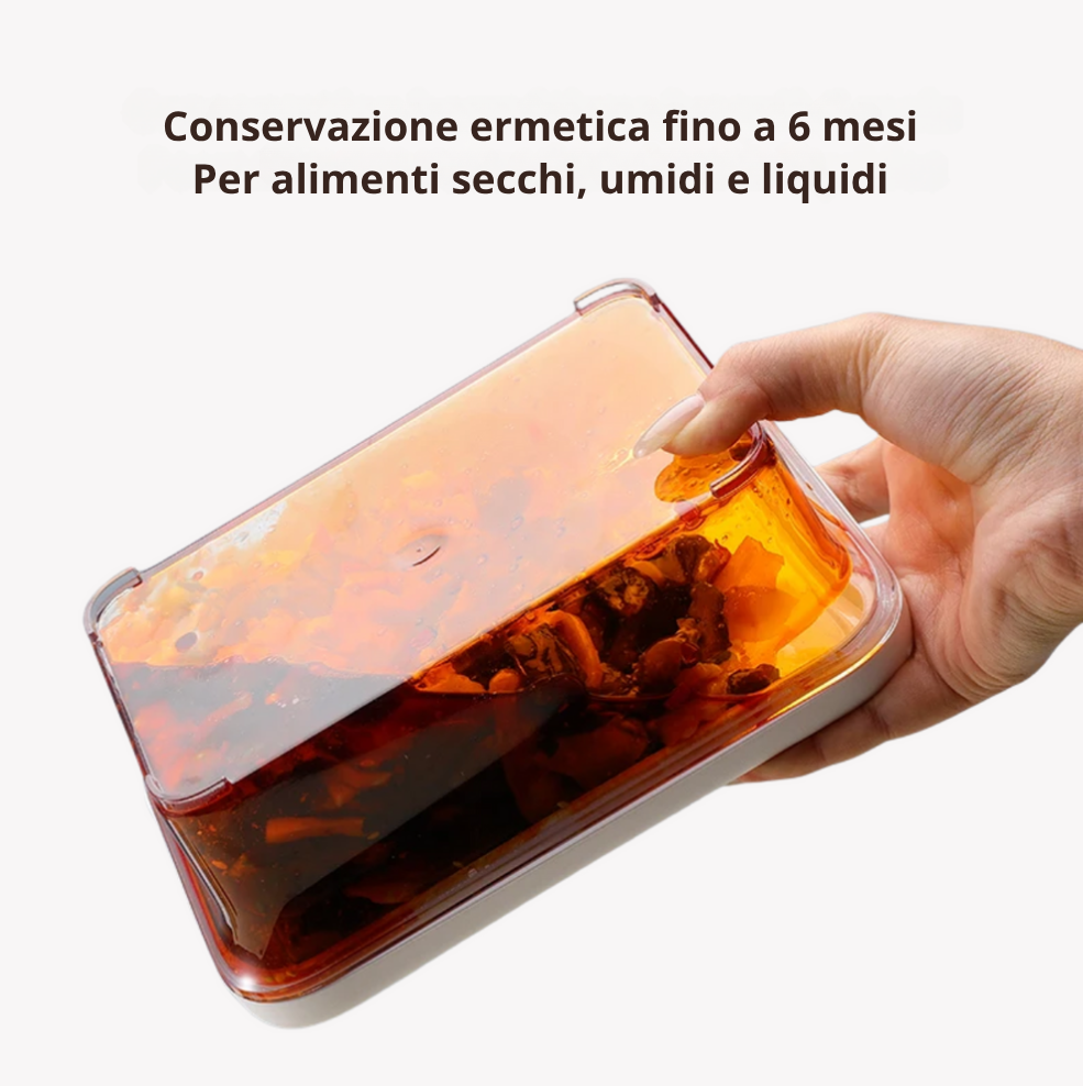 Set di 3 contenitori sottovuoto (S, M, L) realizzati in polimero SAN di alta qualità, senza BPA